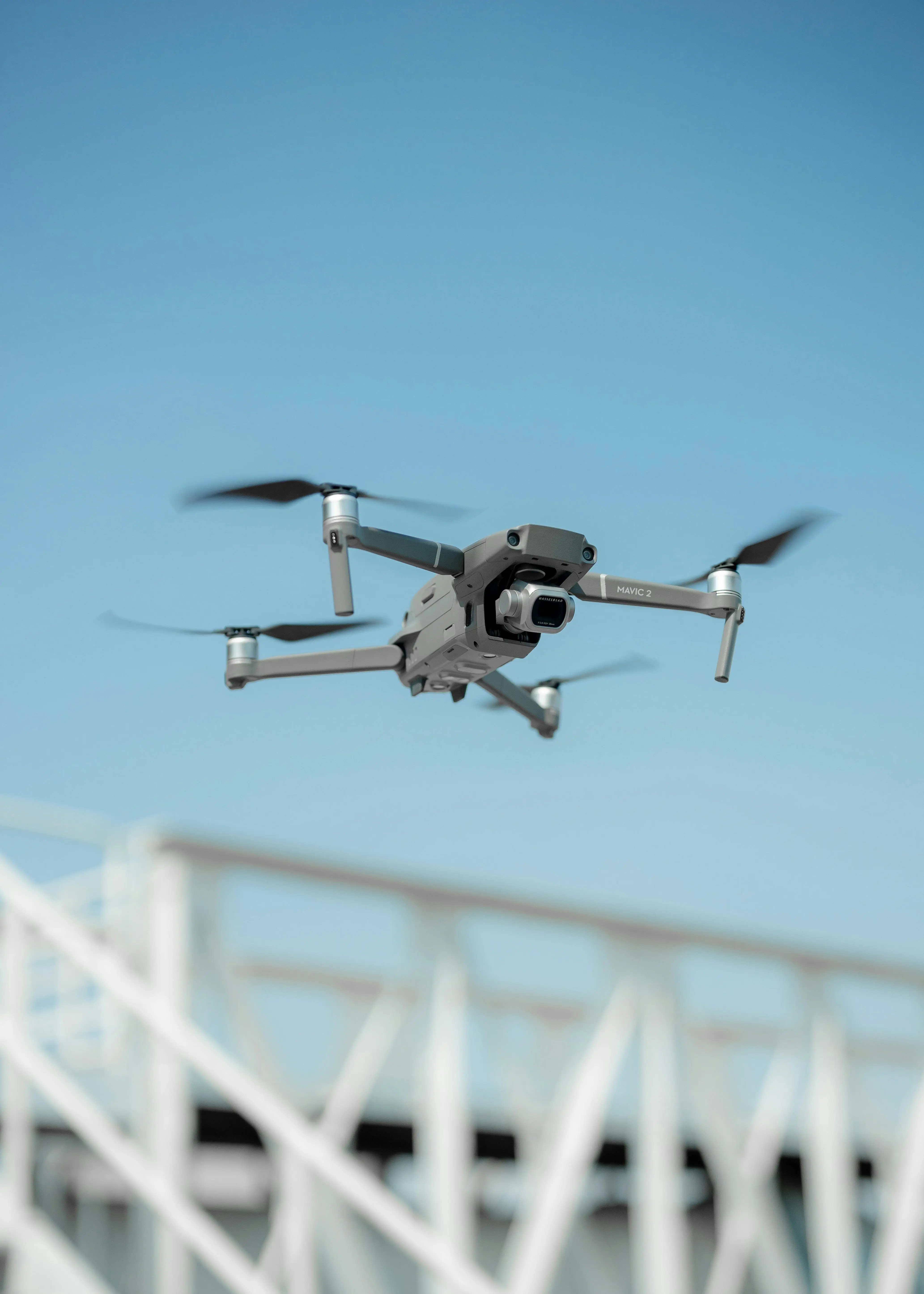 Professional drone in flight
